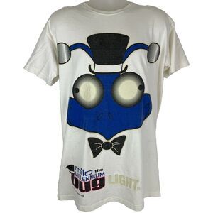 Vintage Milo Millennium Bug T Shirt Mens X-Large Tall 90s Glow In The Dark White